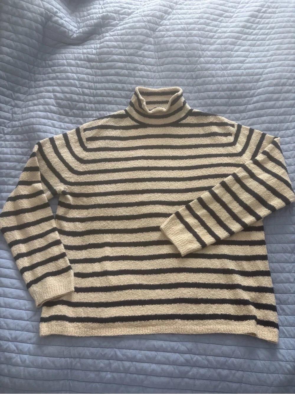 J.Crew striped boucle turtleneck sweater women’s large